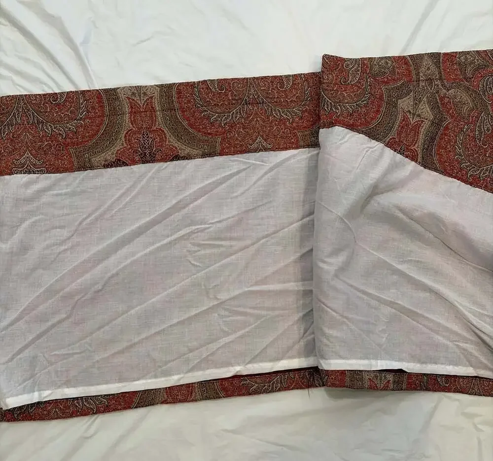 Veratex Red And Gold Paisley Jacquard Valance 84”x19..5” Valance Only